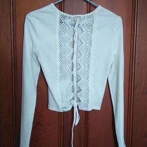 Forever 21 white back lace  sweater